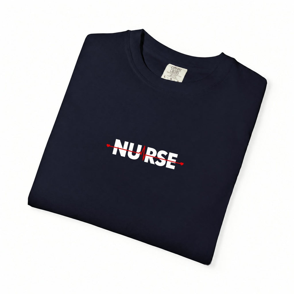 Nurse Heartbeat EKG Line Comfort Colors T-Shirt folded