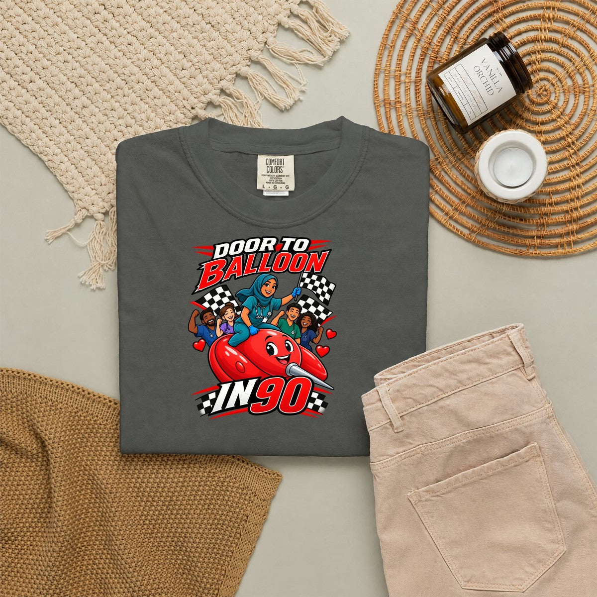 Door to Balloon in 90 Cardiac Nurse Tee (Hijab)
