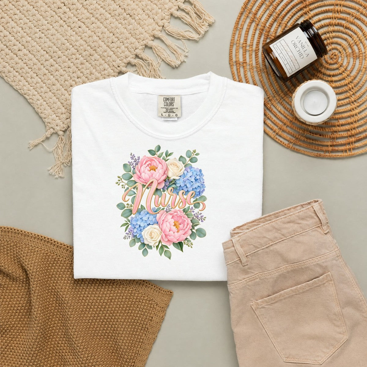 Peony and Hydrangea Nurse Tee