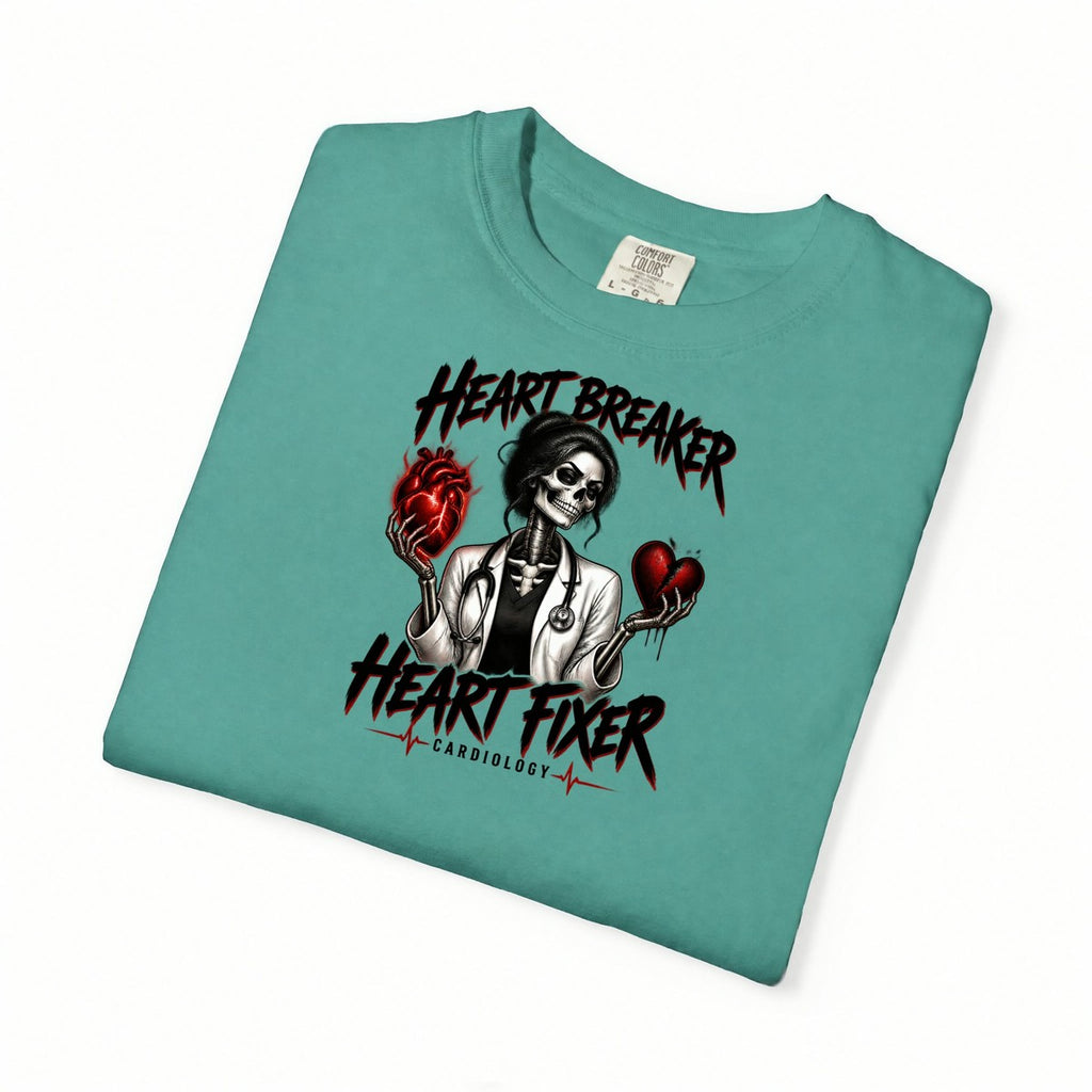Heart Breaker Heart Fixer Cardiology Skeleton Doctor Comfort Colors T-Shirt folded