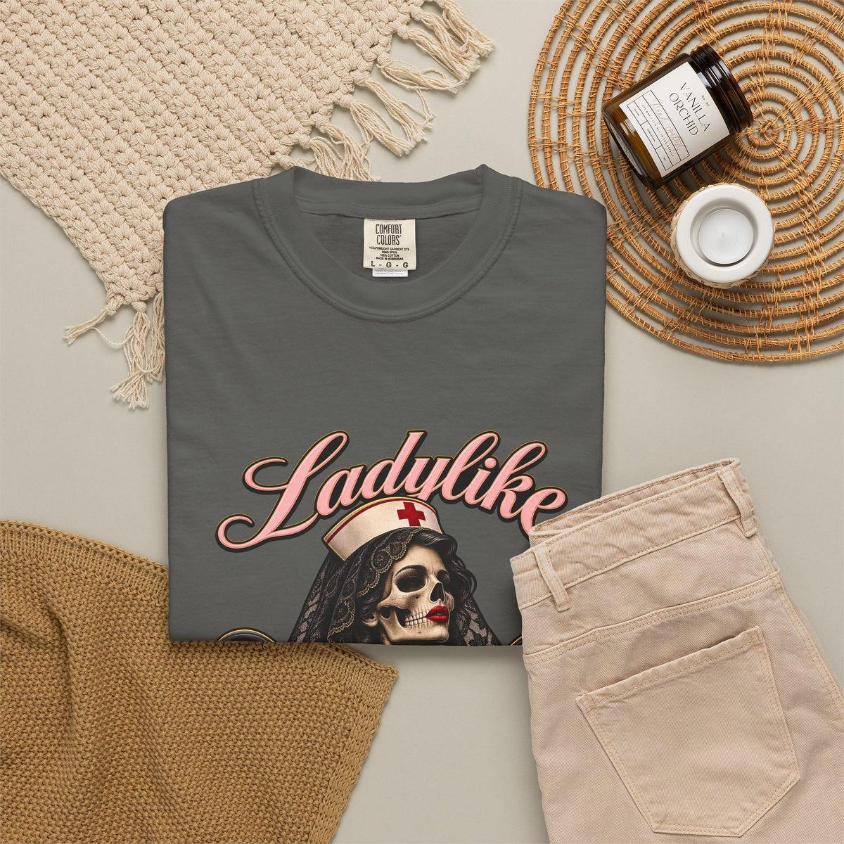 Ladylike But Lethal Skeleton Nurse Comfort Colors T-Shirt