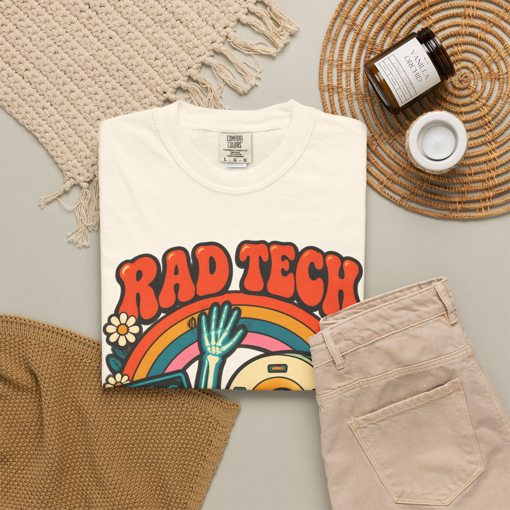 Rad Tech Radiologic Technologist Retro Rainbow Comfort Colors T-Shirt