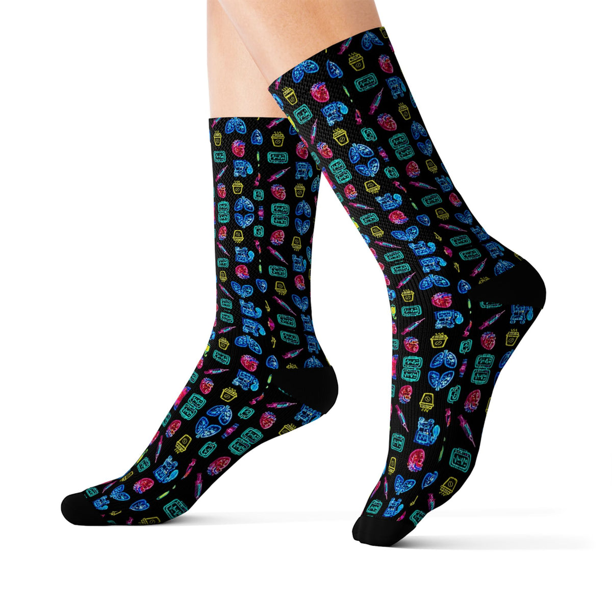 ICU Nurse Neon Monitor Socks