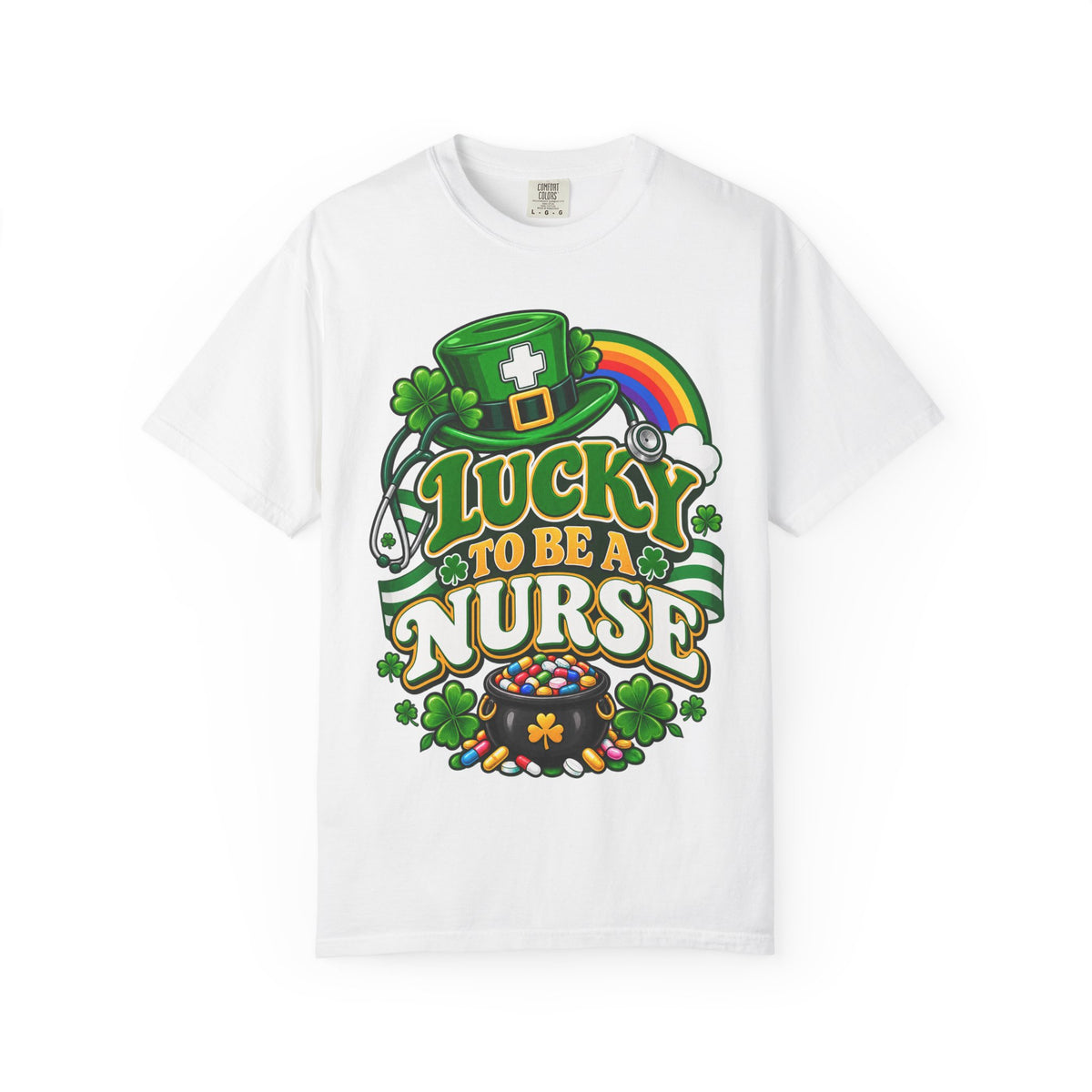 Lucky to Be a Nurse St. Patrick's Day Comfort Colors T-Shirt