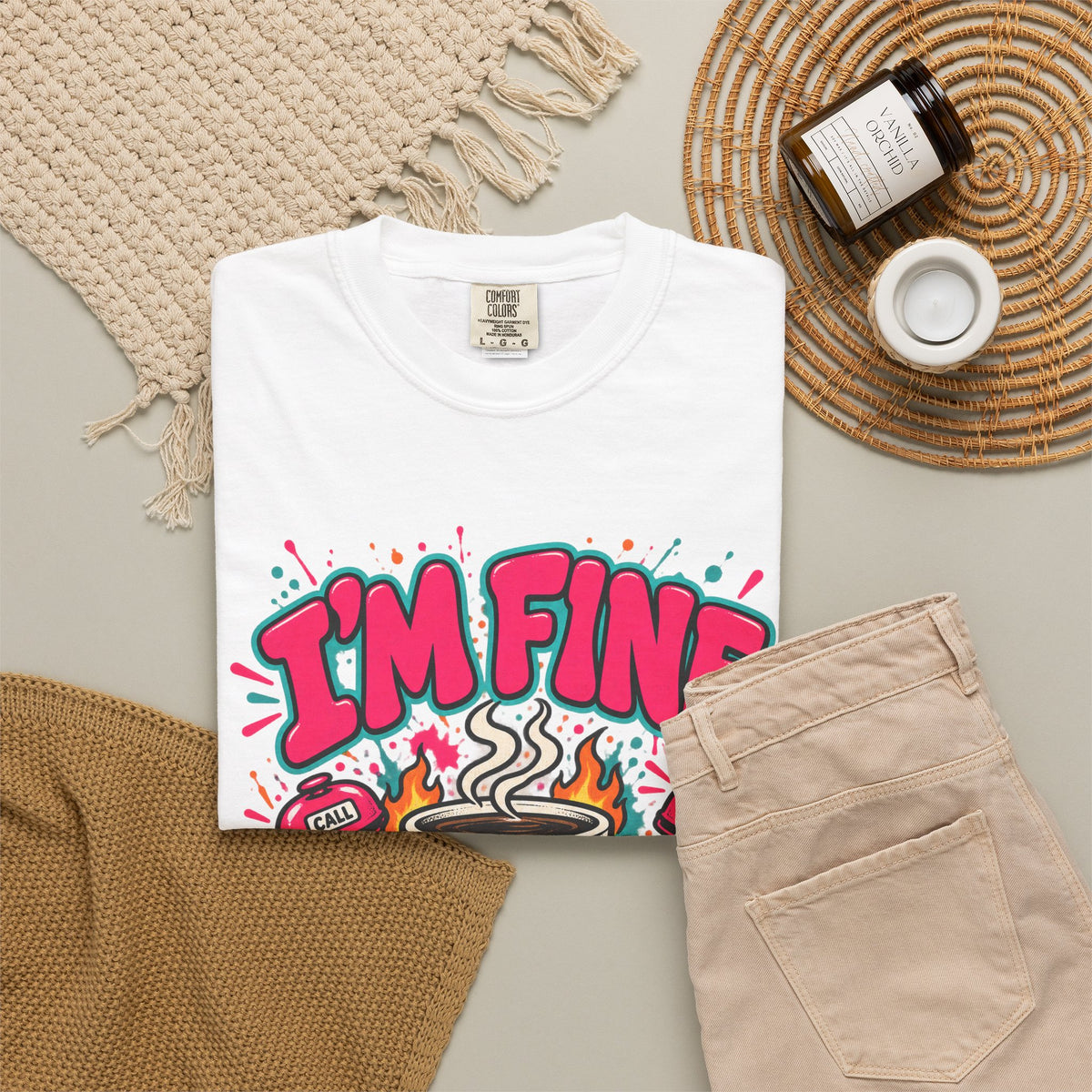 I'm Fine It's Fine Everything's Fine Funny Nurse Comfort Colors T-Shirt