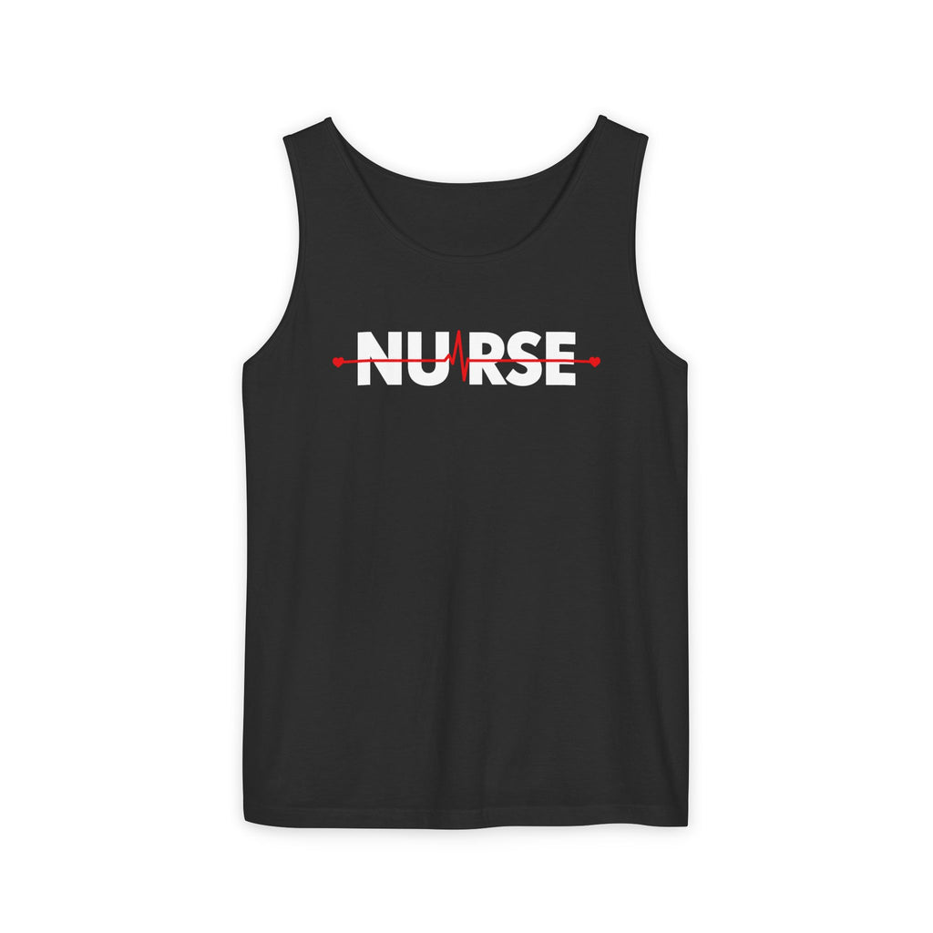 Nurse Heartbeat EKG Line Comfort Colors Tank Top