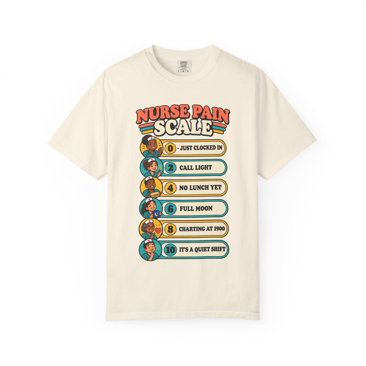 Nurse Pain Scale Funny Nurse Comfort Colors T-Shirt