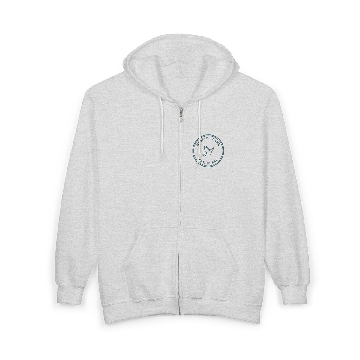 Hospice Nurse Minimal Vintage Badge Hospice Care Full-Zip Hoodie