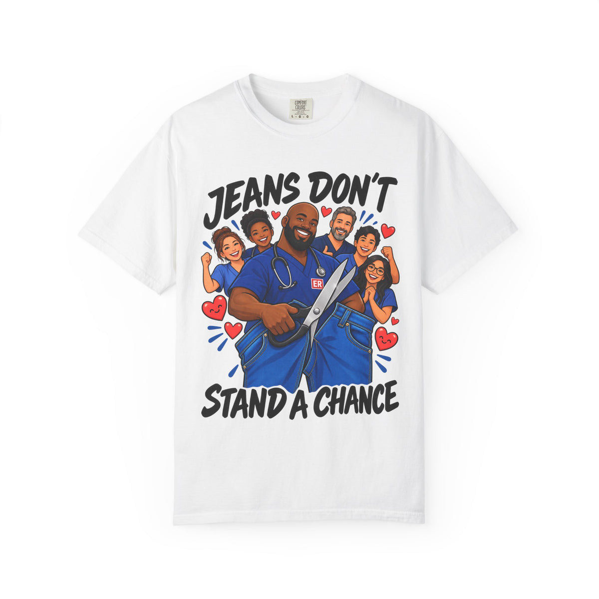 Jeans Don't Stand a Chance ER Nurse Tee (Bald & Bearded)