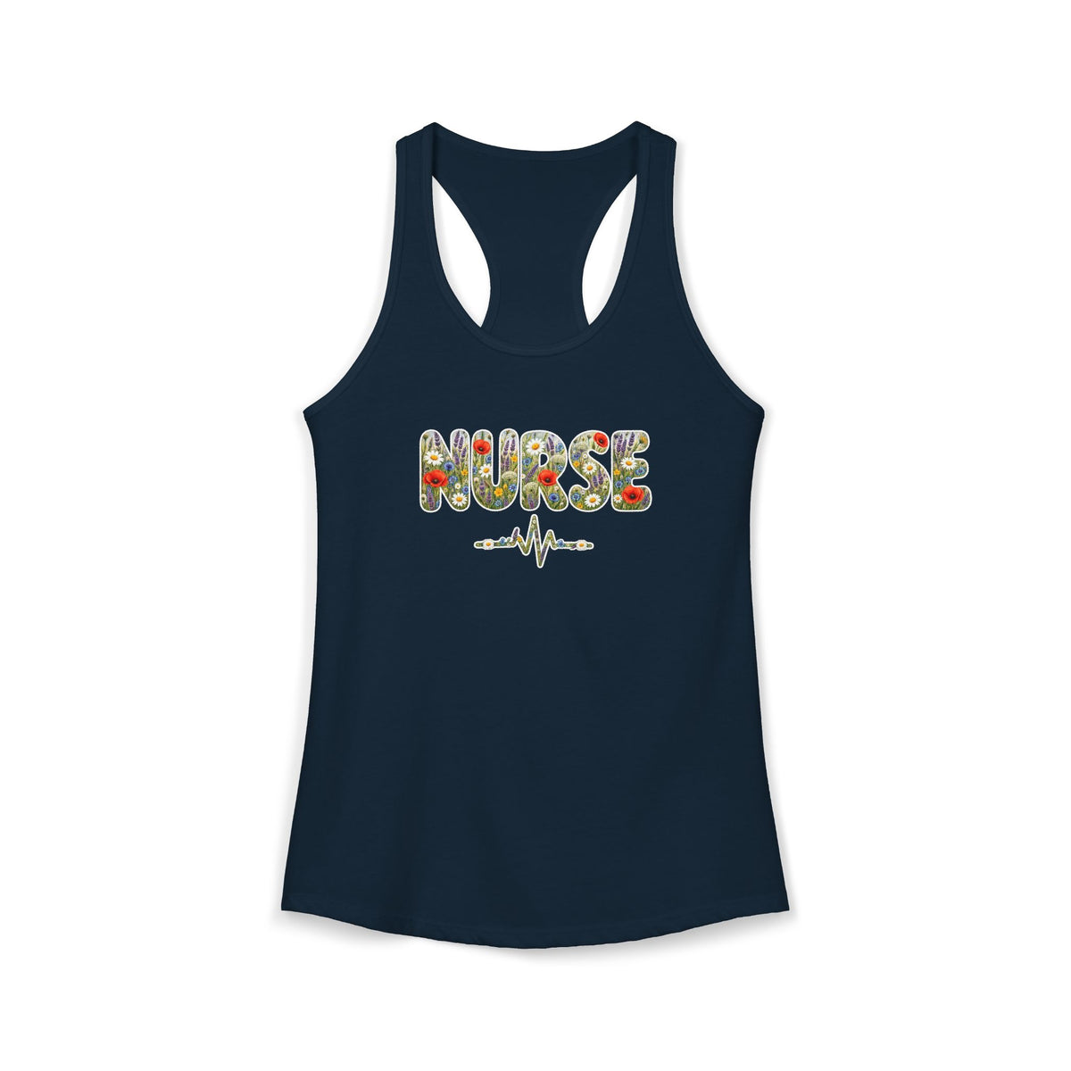 Nurse Boho Wildflower Floral Women's Racerback Tank Top
