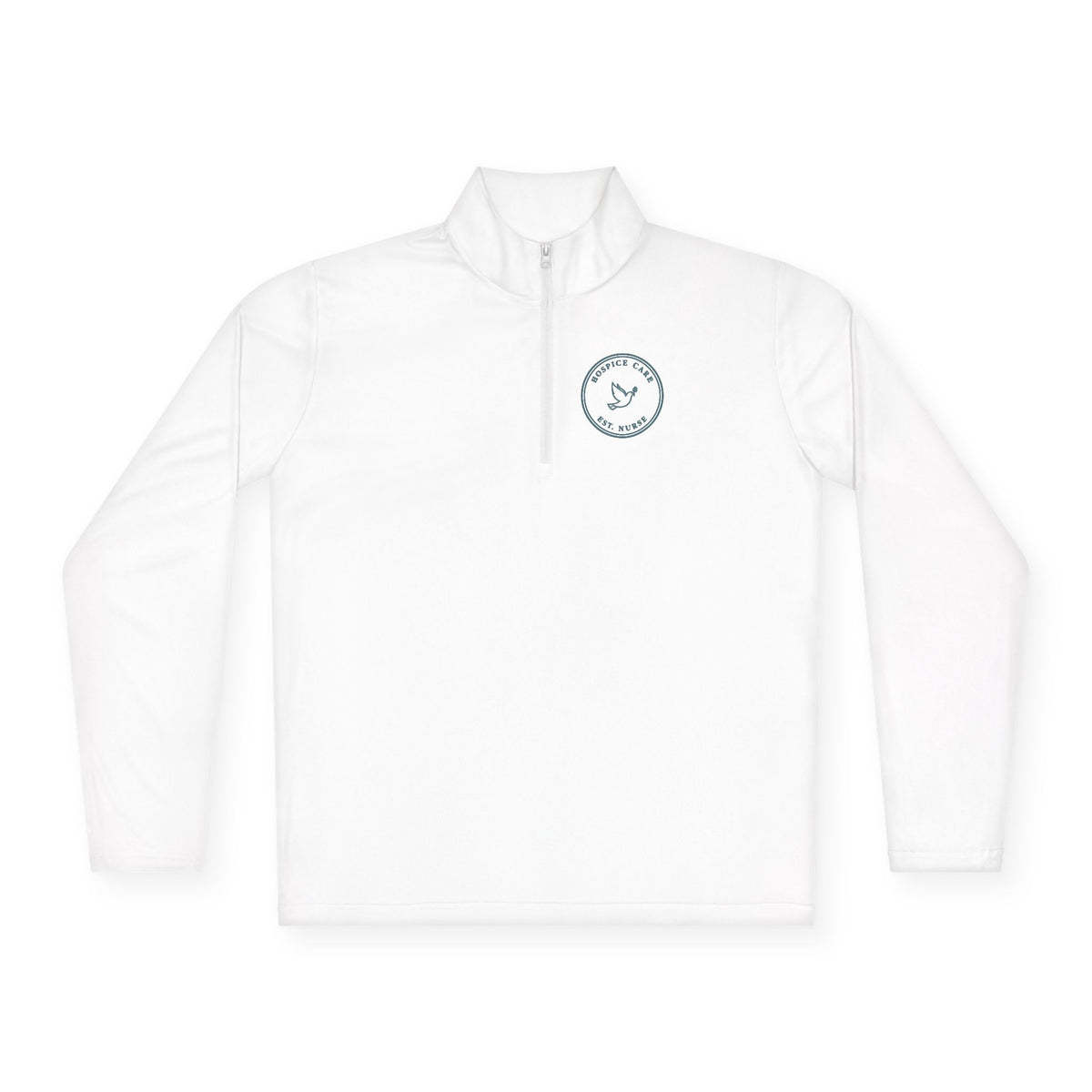 Hospice Nurse Minimal Vintage Badge Hospice Care Quarter-Zip Pullover