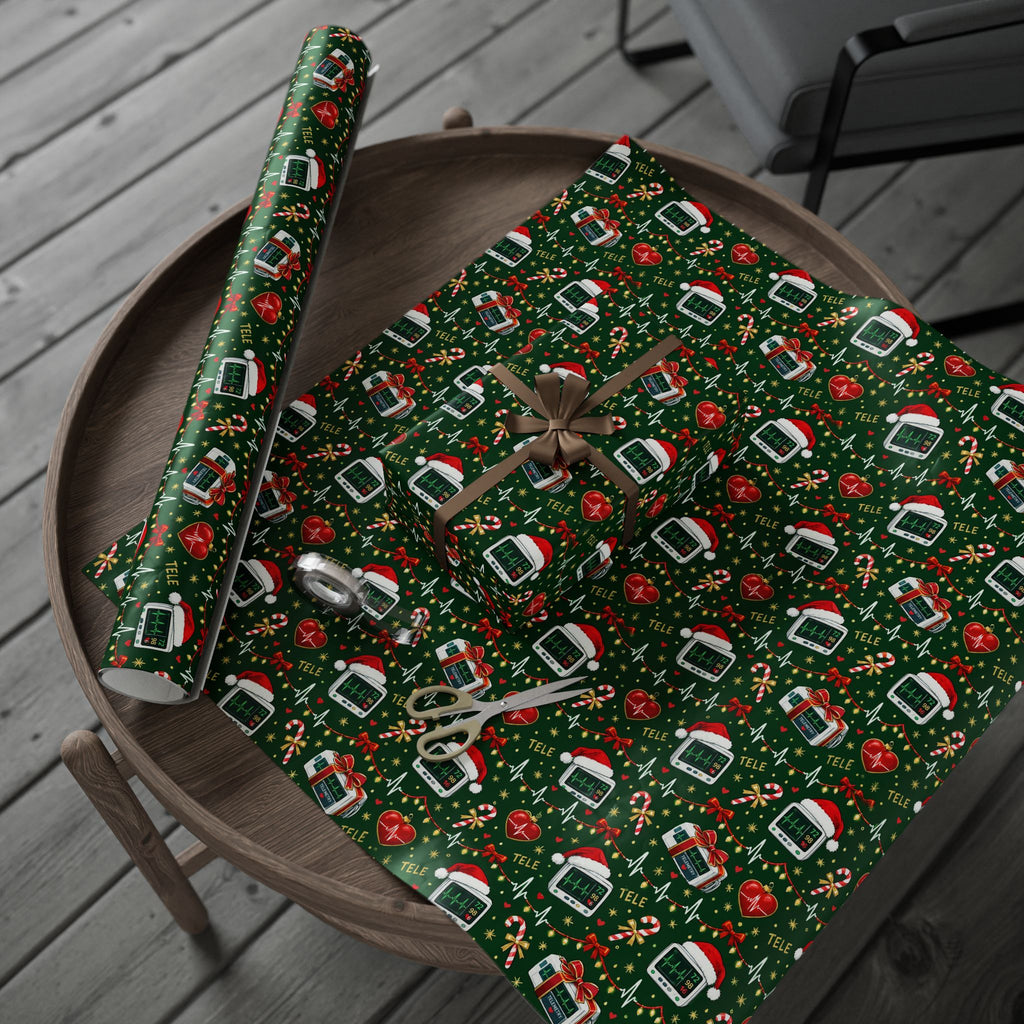 Telemetry Nurse Christmas Wrapping Paper