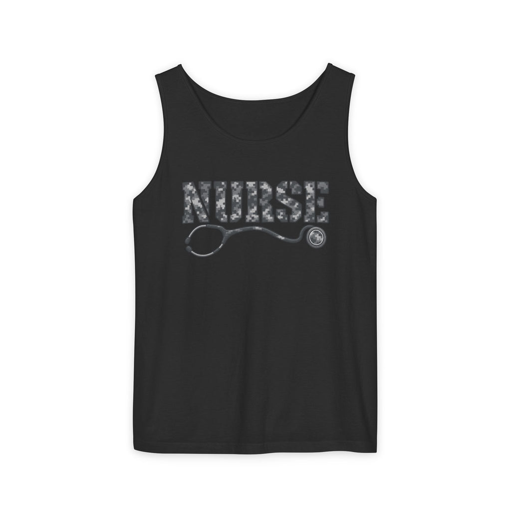 Nurse Digital Urban Camo Stethoscope Comfort Colors Tank Top