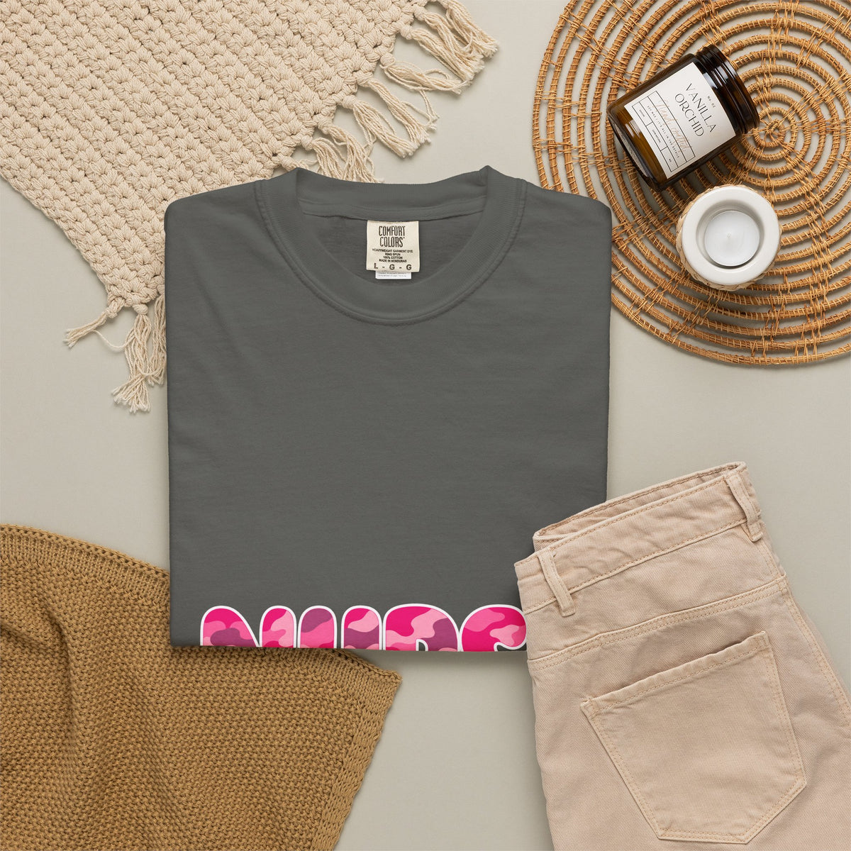 Nurse Pink Camo Comfort Colors T-Shirt