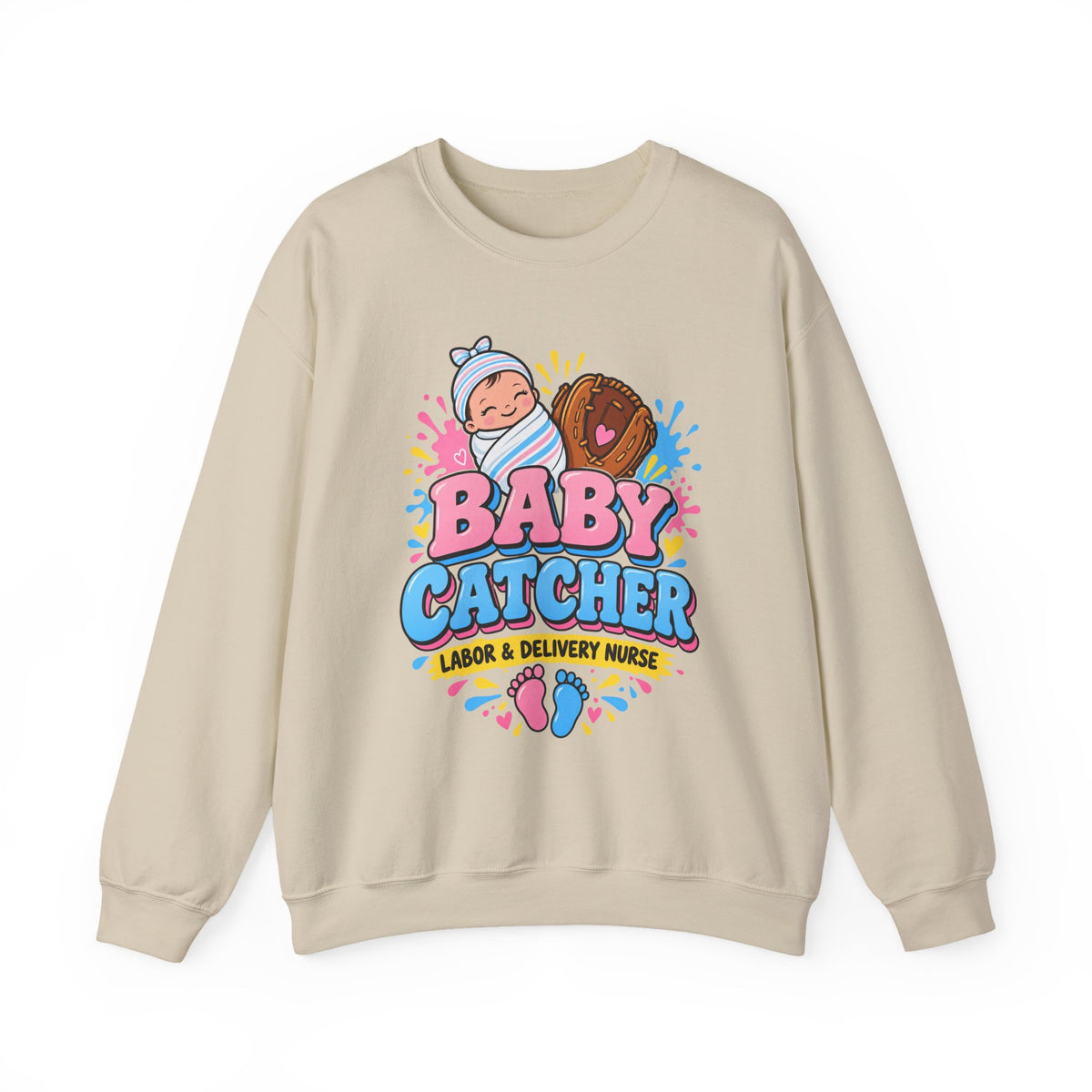 Baby Catcher Labor and Delivery Nurse Crewneck Sweatshirt