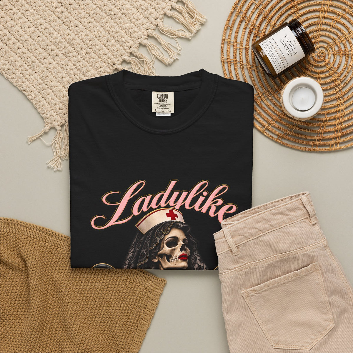 Ladylike But Lethal Skeleton Nurse Comfort Colors T-Shirt