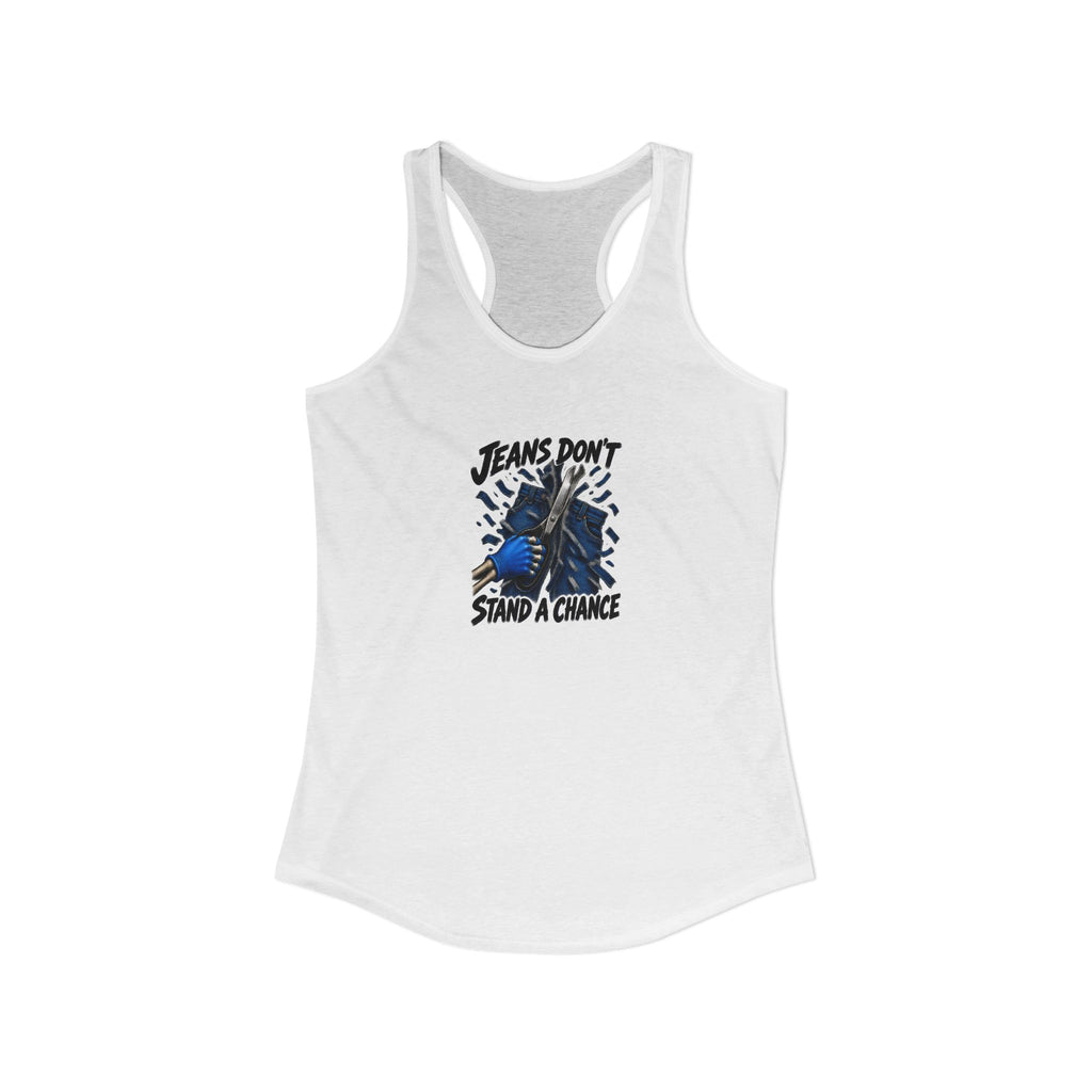 Jeans Don't Stand a Chance Skeleton ER Nurse Women's Racerback Tank Top