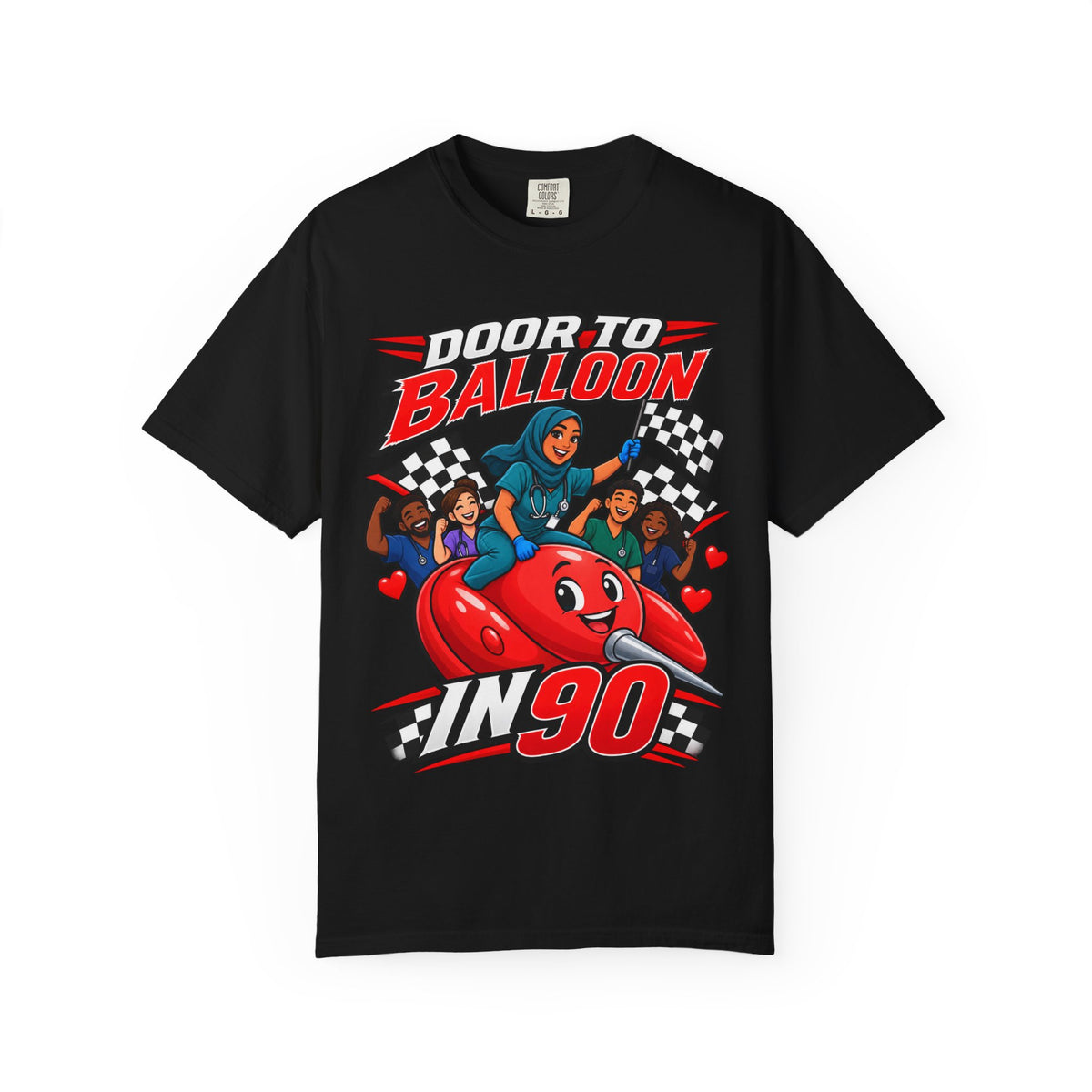 Door to Balloon in 90 Cardiac Nurse Tee (Hijab)