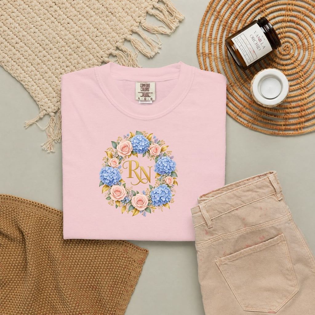 Hydrangea Wreath RN Tee