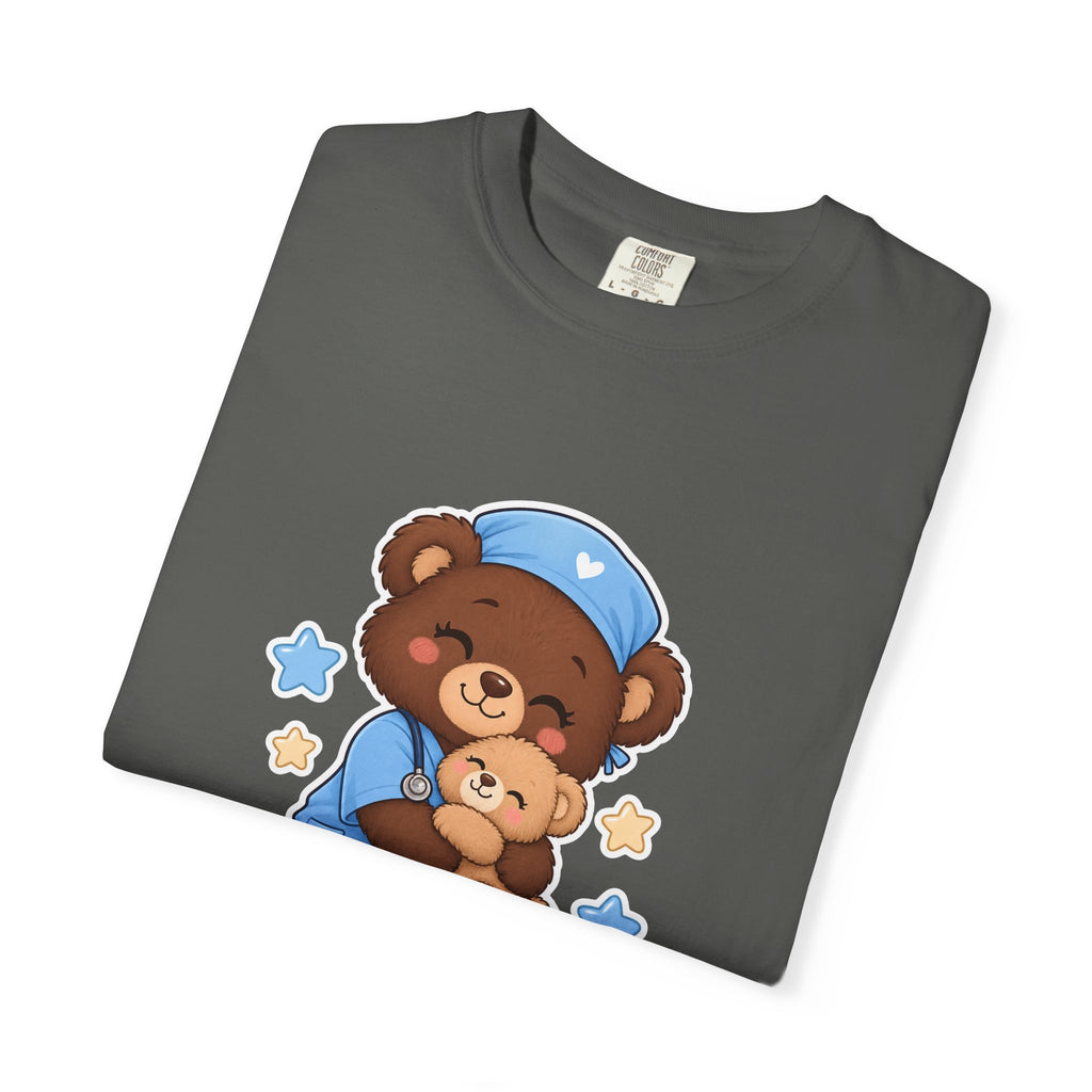 Hugs and Bandages Teddy Bear Peds Nurse Blue Comfort Colors T-Shirt