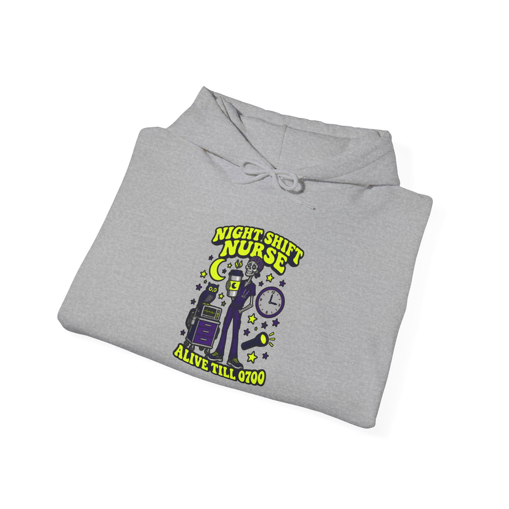 Night Shift Nurse Alive Till 0700 Skinny Skeleton Hoodie
