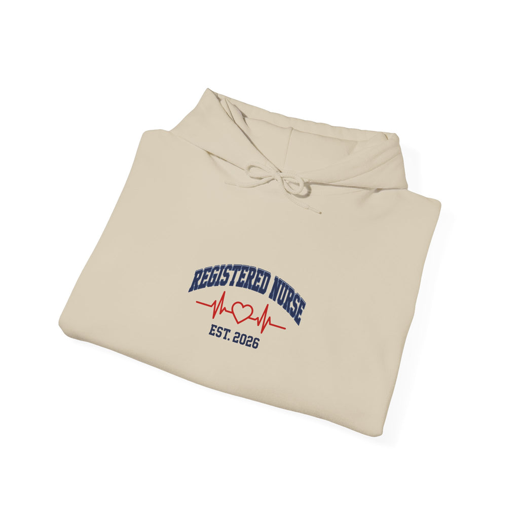 Registered Nurse Est. 2026 Varsity Heartbeat Hoodie