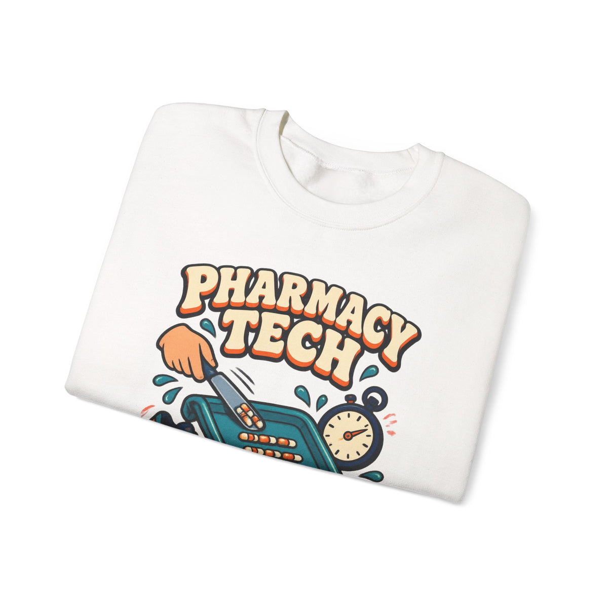 Pharmacy Tech Counting by 5s Is My Cardio Funny Crewneck Sweatshirt