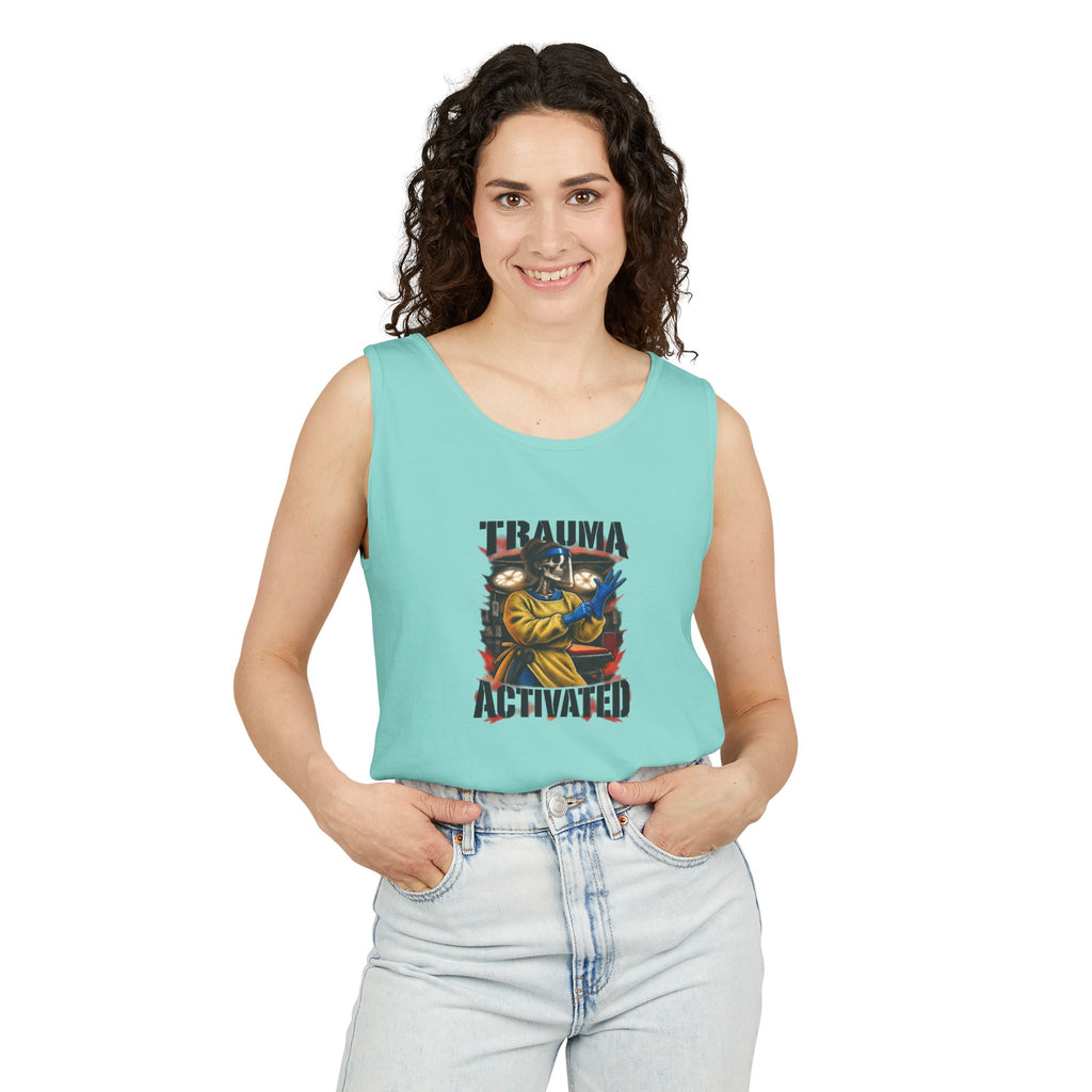 Trauma Activated Skeleton ER Nurse Comfort Colors Tank Top