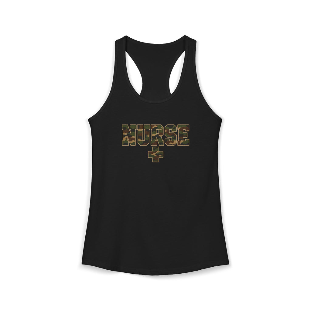 Nurse Woodland Camo Women's Racerback Tank Top