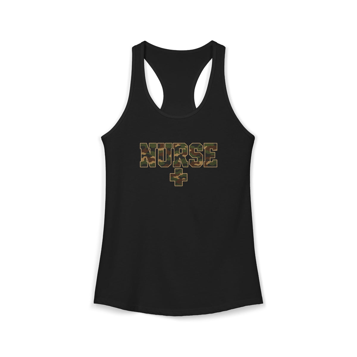 Nurse Woodland Camo Women's Racerback Tank Top