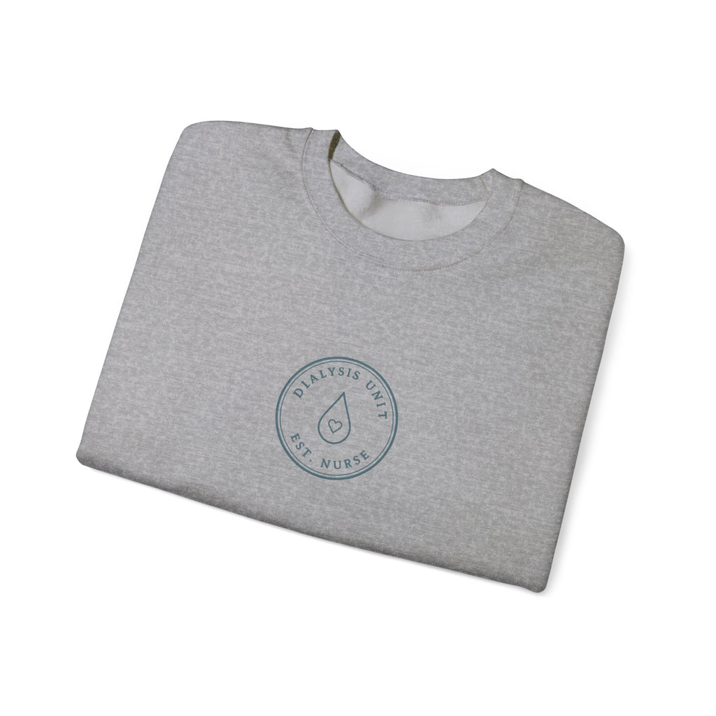 Dialysis Nurse Minimal Vintage Badge Dialysis Unit Crewneck Sweatshirt