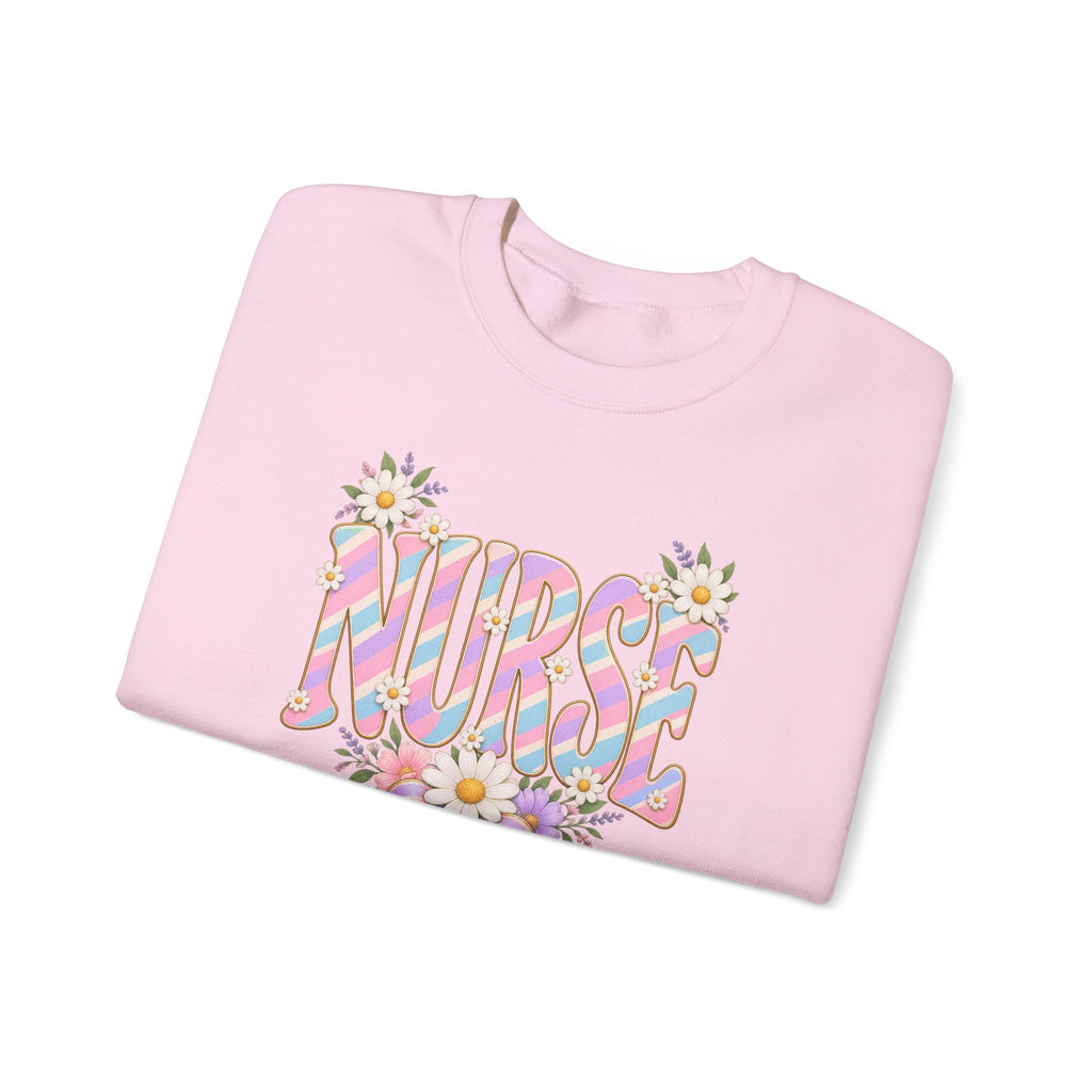 Pastel Stripe NURSE Crewneck Sweatshirt