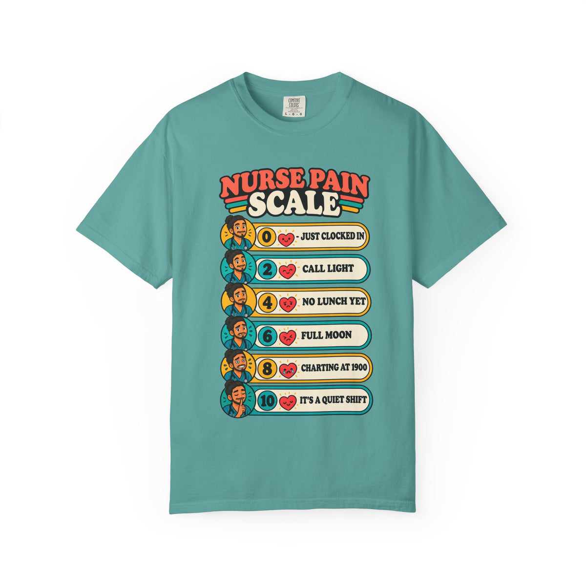 Nurse Pain Scale Funny Male Nurse Comfort Colors T-Shirt