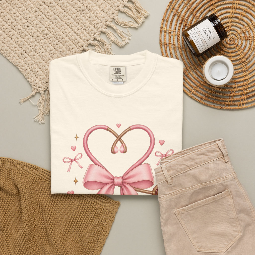 Coquette Pink Bow Stethoscope Registered Nurse Comfort Colors T-Shirt