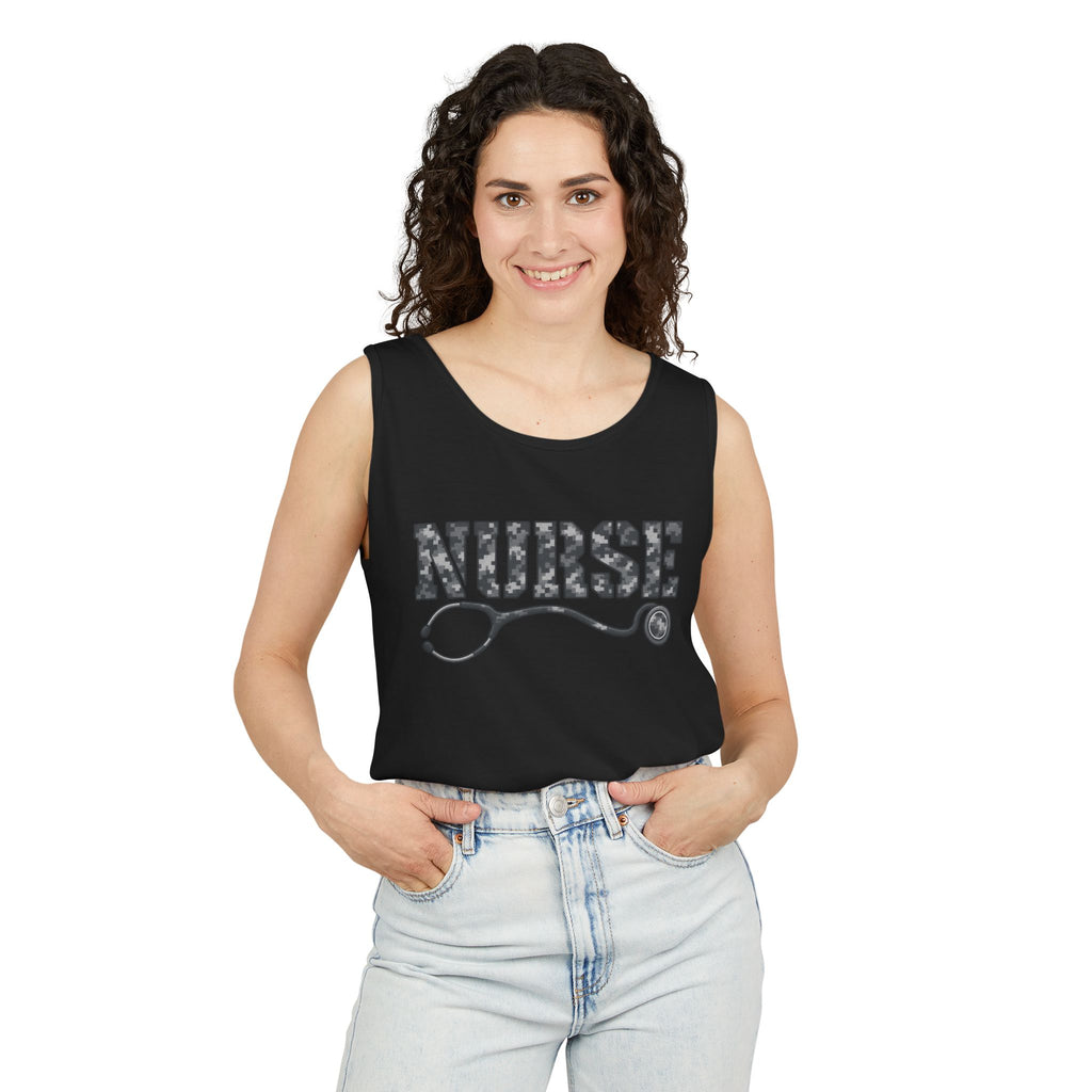 Nurse Digital Urban Camo Stethoscope Comfort Colors Tank Top