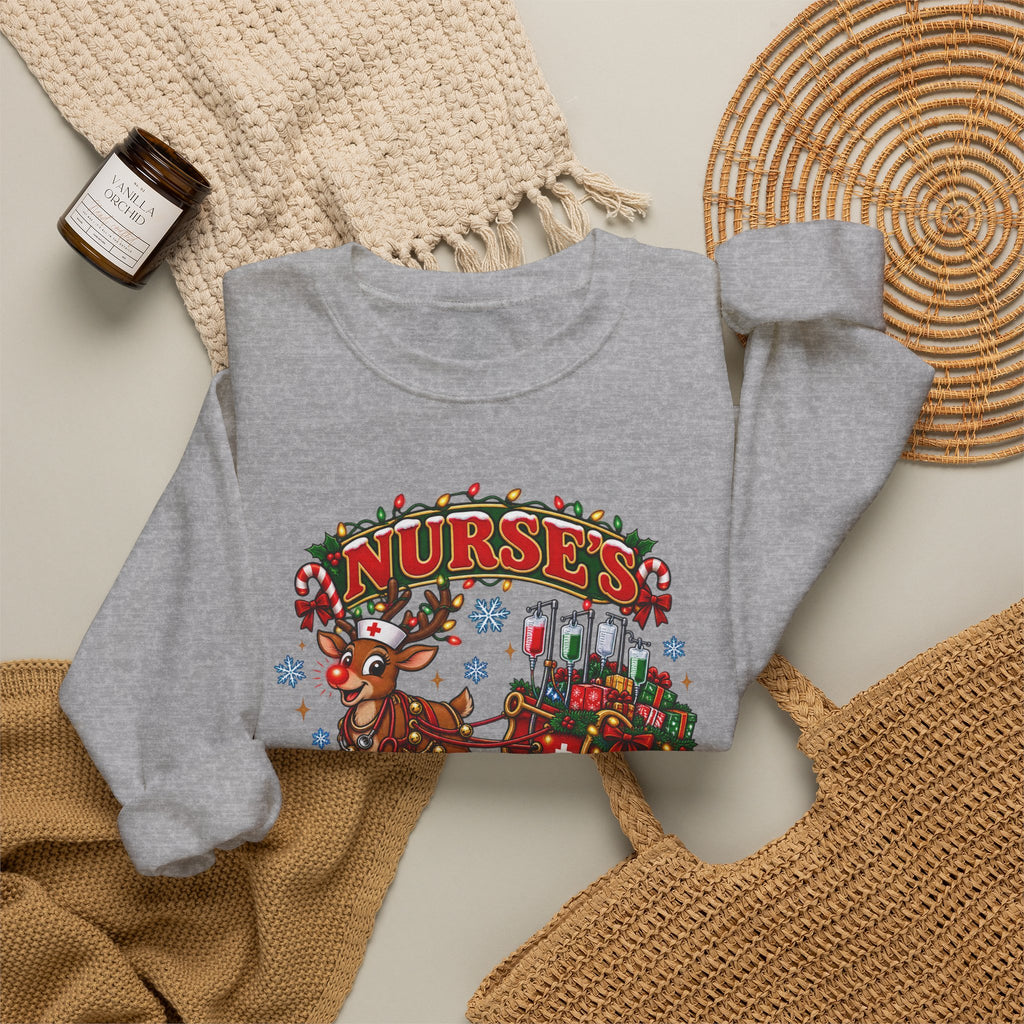 Naughty or Nice List Checked Twice Christmas Nurse Crewneck Sweatshirt