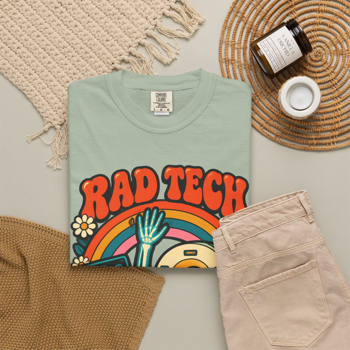 Rad Tech Radiologic Technologist Retro Rainbow Comfort Colors T-Shirt