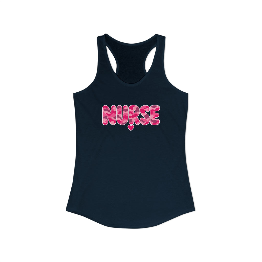 Nurse Pink Camo Women's Racerback Tank Top