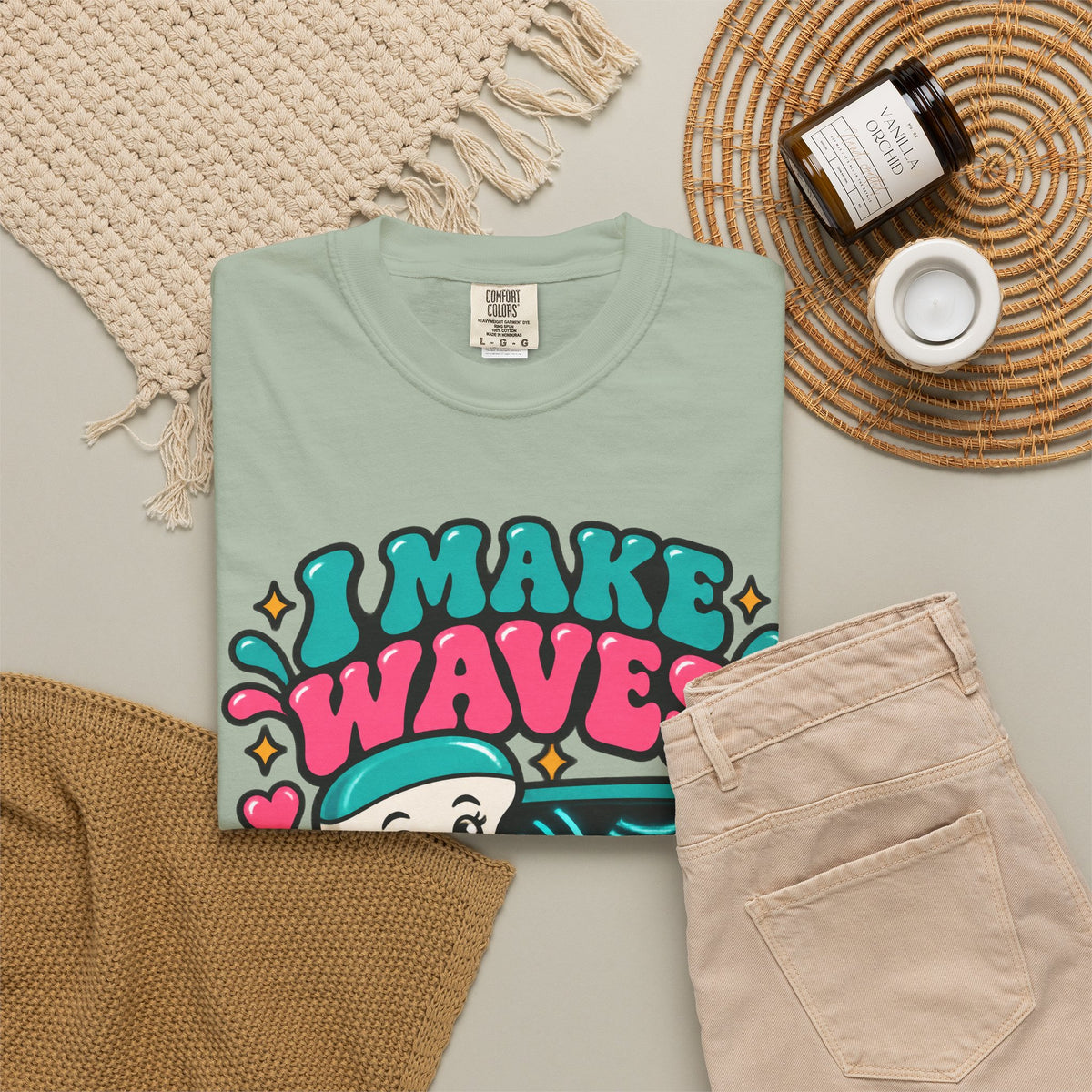 I Make Waves Sonographer Ultrasound Tech Comfort Colors T-Shirt