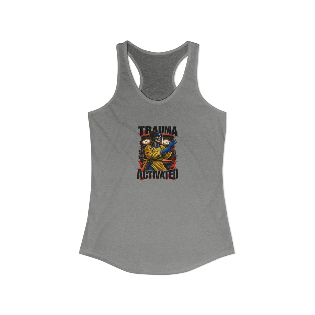 Trauma Activated Skeleton ER Nurse Women's Racerback Tank Top