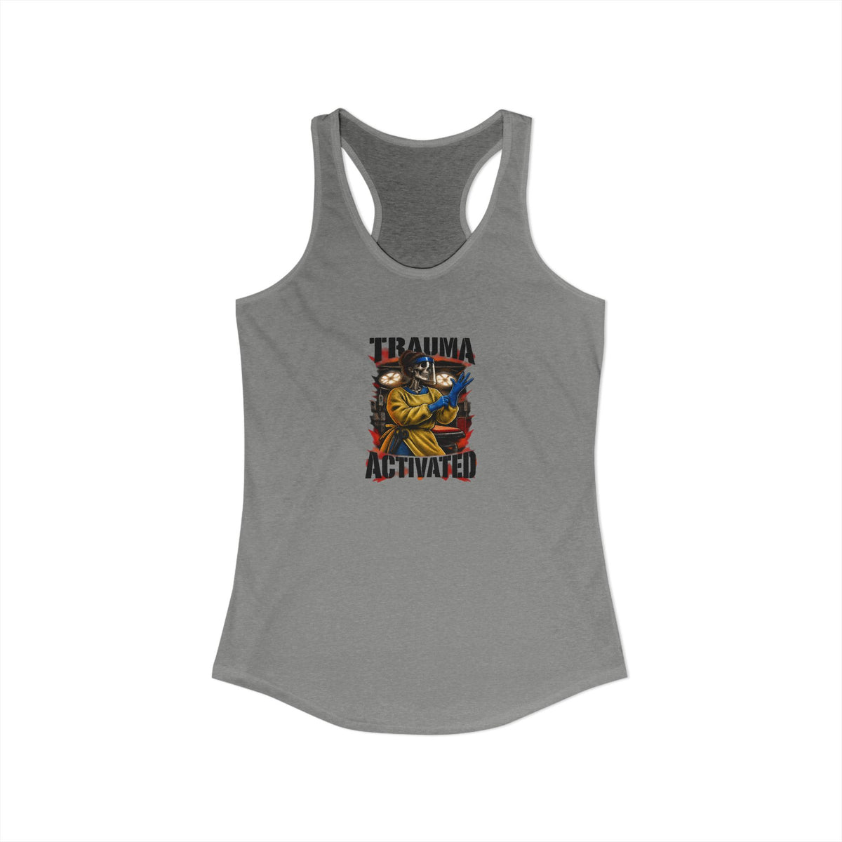 Trauma Activated Skeleton ER Nurse Women's Racerback Tank Top
