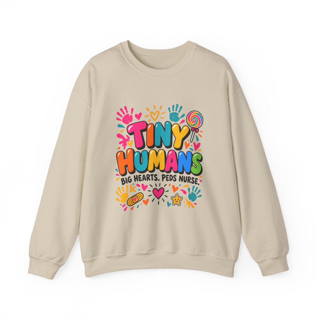 Tiny Humans Big Hearts Pediatric Nurse Crewneck Sweatshirt