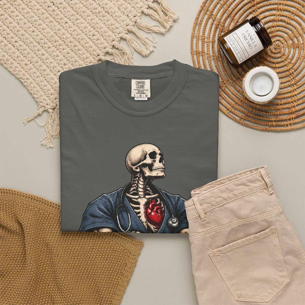 Nurse Built for Code Blue Male Skeleton Nurse Comfort Colors T-Shirt