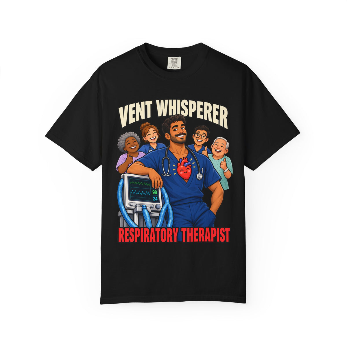 Vent Whisperer Male Respiratory Therapist Tee