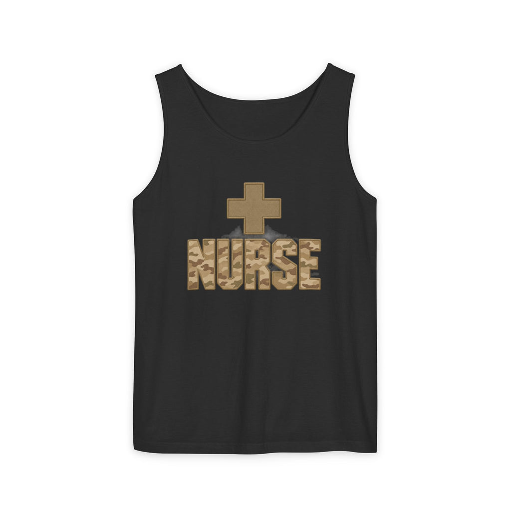 Nurse Desert Tan Camo Comfort Colors Tank Top