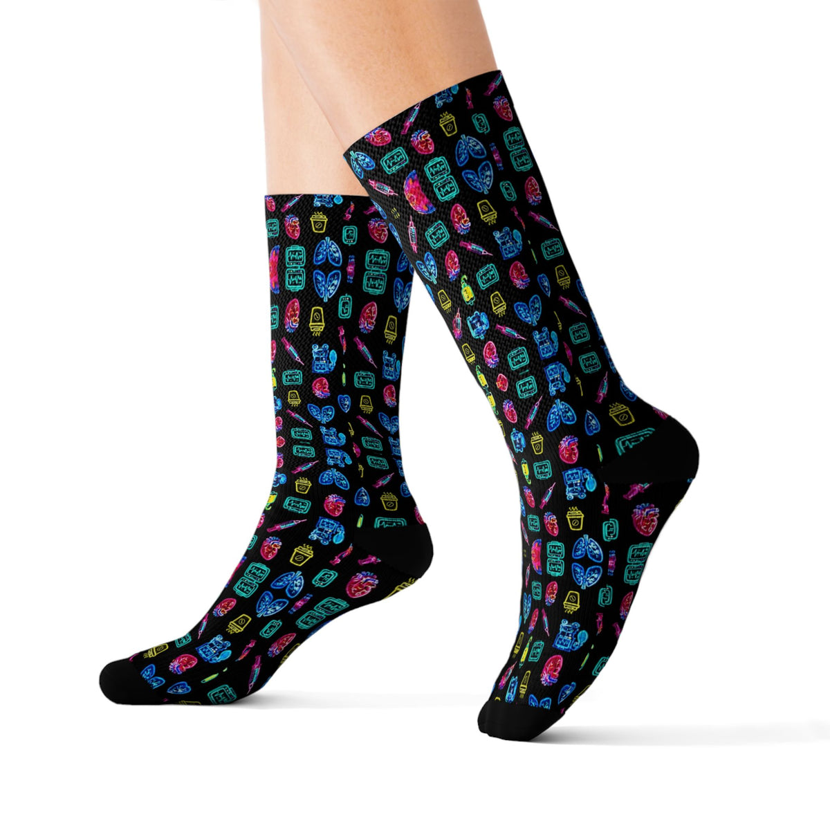 ICU Nurse Neon Monitor Socks