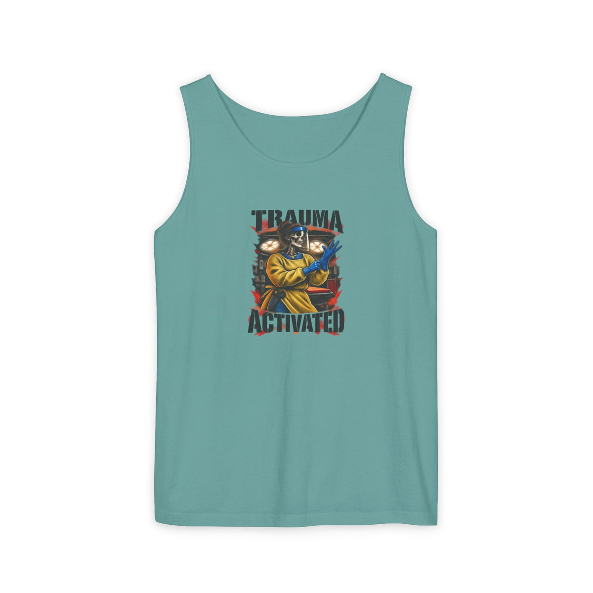 Trauma Activated Skeleton ER Nurse Comfort Colors Tank Top