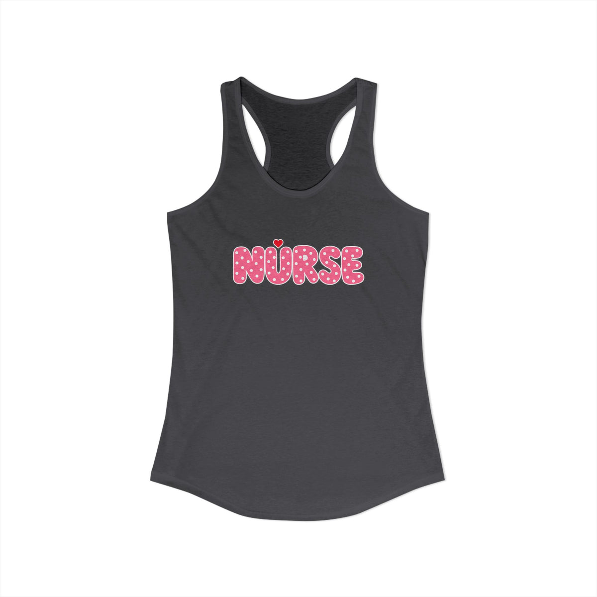 Nurse Pink Polka Dot Letters Women's Racerback Tank Top
