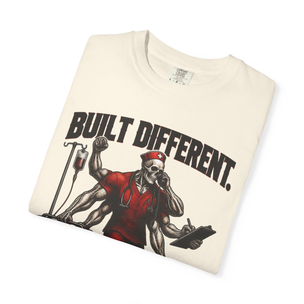 Built Different Staffed Short Skeleton Nurse Comfort Colors T-Shirt