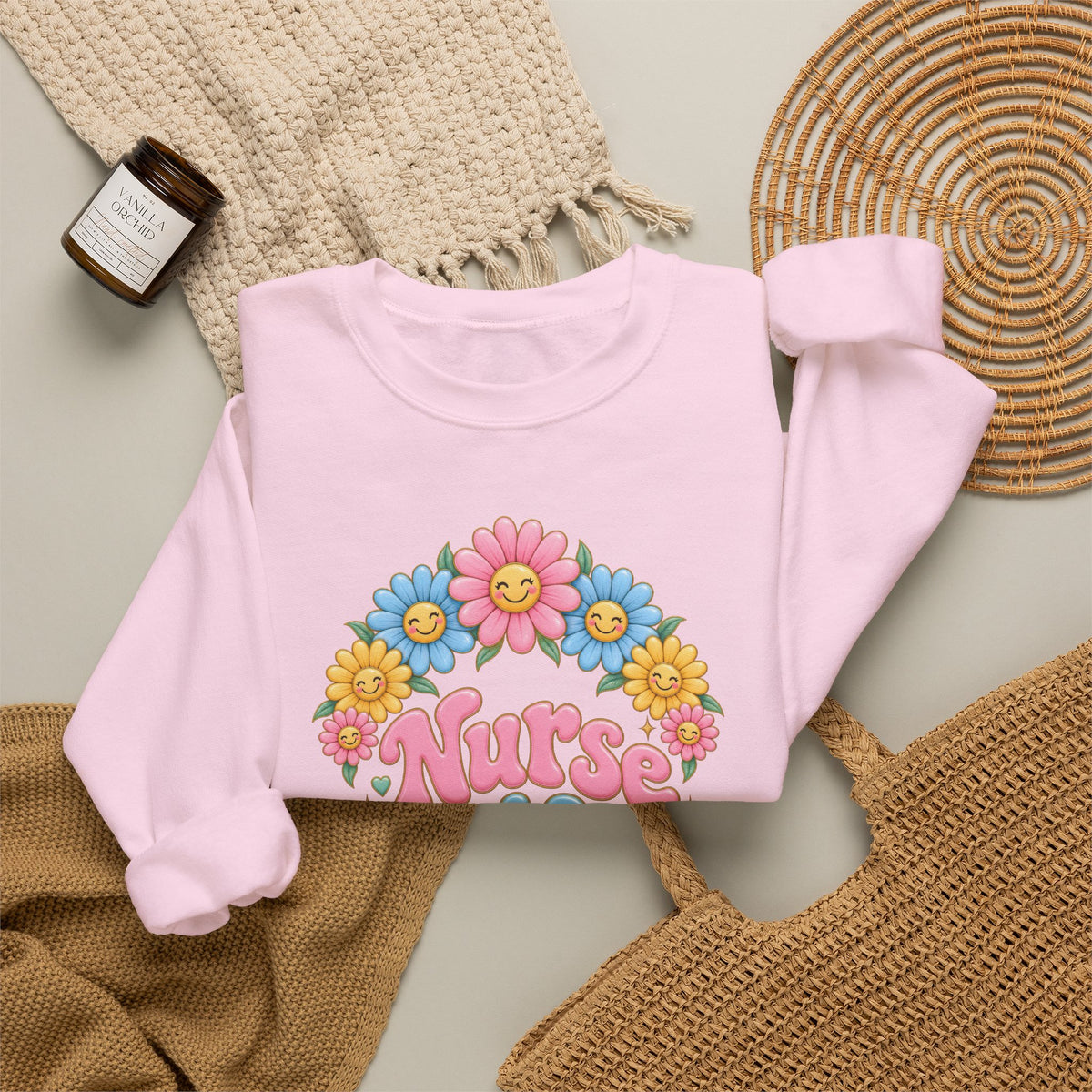Nurse Life Daisies Crewneck Sweatshirt